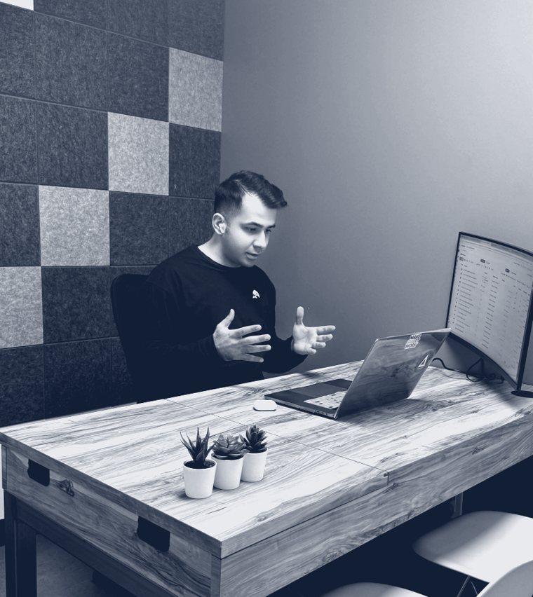 ramin at work, orca on the shirt